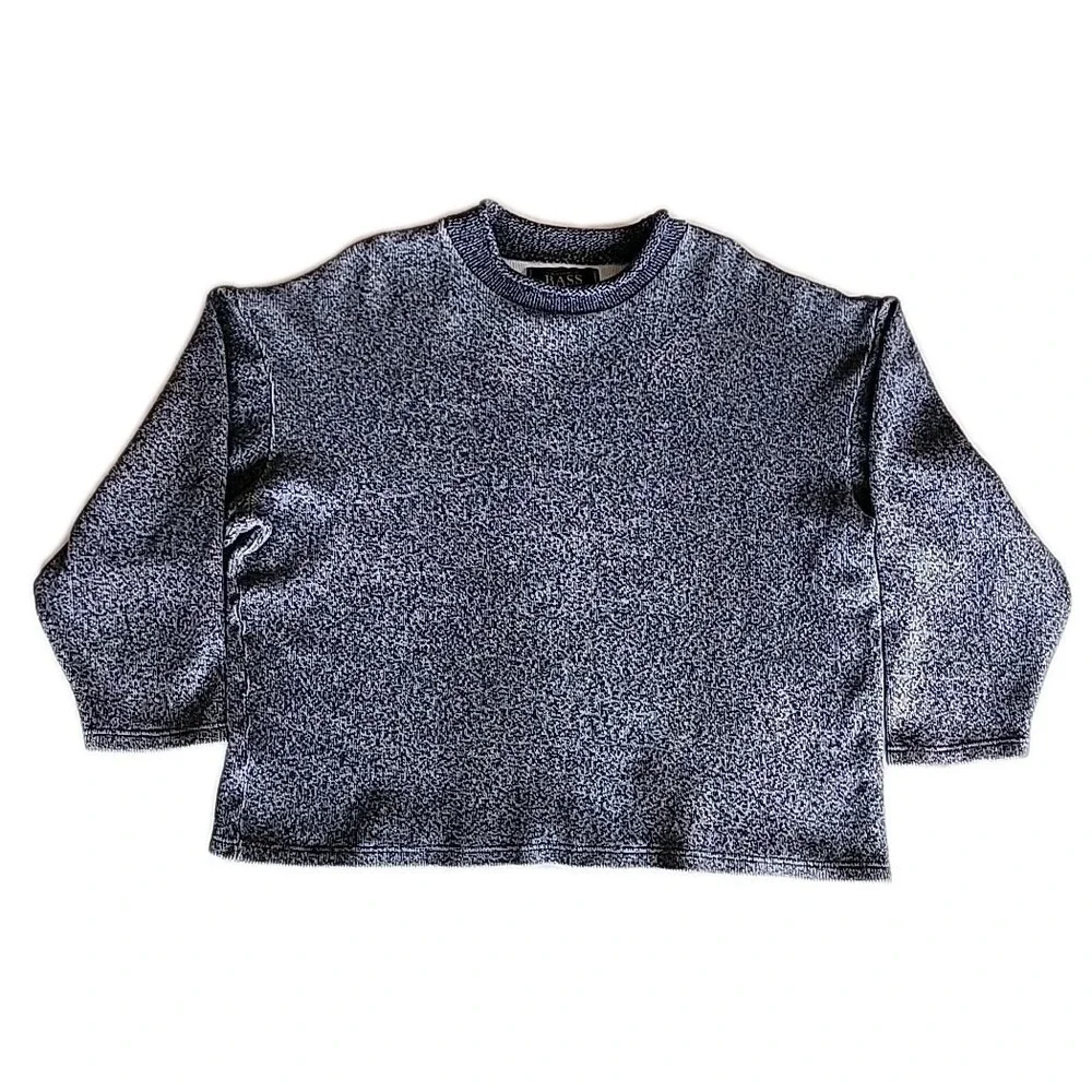 VTG 90s Y2K Roll Neck Sweater Mens Sz L Blue Slouchy Boxy Fisherman Indie Grunge